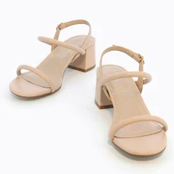 Sandales à talon minimalistes Oriane nude
