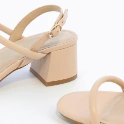 Sandales à talon minimalistes Oriane nude