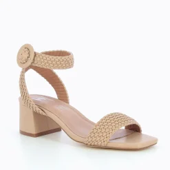 Sandales à talon tressées Emmeline taupe rosé
