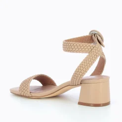 Sandales à talon tressées Emmeline taupe rosé