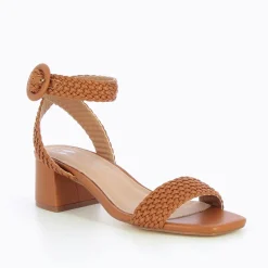 Sandales à talon tressées Emmeline camel