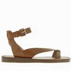 Sandales Amanda camel minimalistes à passe-pouce