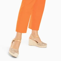 Sandales compensées Jeanne à paillettes multicolores