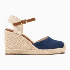 Sandales compensées Mariana en toile denim