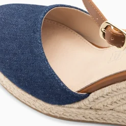 Sandales compensées Mariana en toile denim
