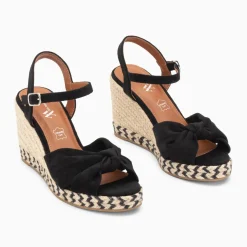 Sandales compensées nouées Céline noires