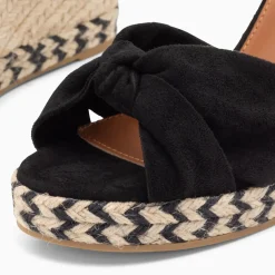 Sandales compensées nouées Céline noires