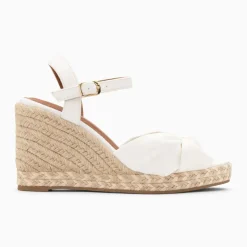 Sandales compensées nouées Céline blanches