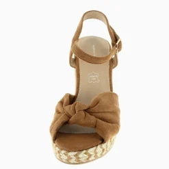 Sandales compensées nouées Zoëlla camel
