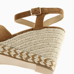 Sandales compensées nouées Zoëlla camel