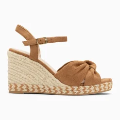 Sandales compensées nouées Georgina camel