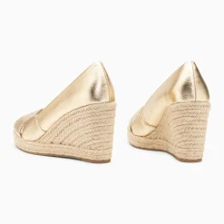 Sandales compensées peep-toe Léonie or