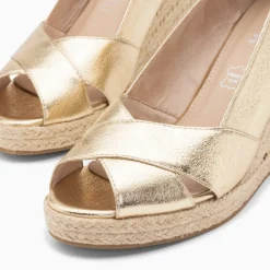 Sandales compensées peep-toe Léonie or