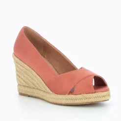 Sandales compensées peep-toe Milena brique