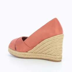 Sandales compensées peep-toe Milena brique