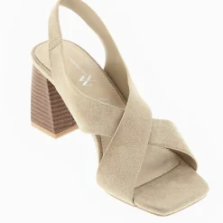 Sandales Dakota beiges à brides croisées et talon haut