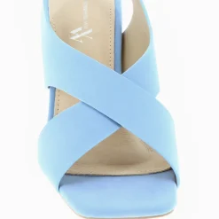 Sandales Dakota bleu clair à brides croisées et talon haut
