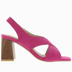 Sandales Dakota fuchsia à brides croisées et talon haut