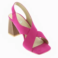 Sandales Dakota fuchsia à brides croisées et talon haut
