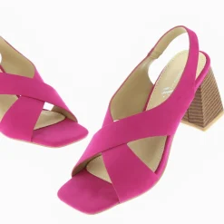 Sandales Dakota fuchsia à brides croisées et talon haut