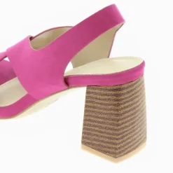 Sandales Dakota fuchsia à brides croisées et talon haut