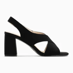 Sandales Lauren noires à brides croisées et talon haut