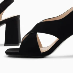 Sandales Lauren noires à brides croisées et talon haut