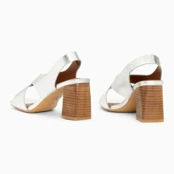 Sandales Maxinne argent à brides croisées et talon haut