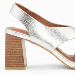 Sandales Maxinne argent à brides croisées et talon haut