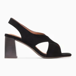 Sandales Maxinne noires à brides croisées et talon haut