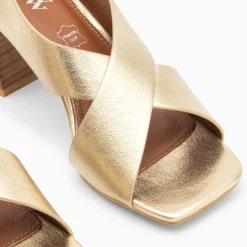 Sandales Maxinne or à brides croisées et talon haut