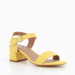 Sandales Melissa jaunes à petit talon épais