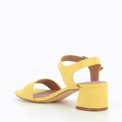 Sandales Melissa jaunes à petit talon épais