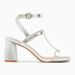 Sandales Nelly argent à brides et talon haut