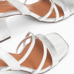 Sandales Priscilla argent à fines brides et talon haut