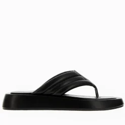 Tongs Inna noires à semelle oversize